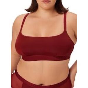 Parade Red Dream Fit Scoop Bralette Bra Wireless Unpadded Large Recycled Nylon